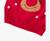 Suéter de invierno auténtico para niños y niñas, doble ciervo trenzado rojo, decoración navideña, estilo informal, cuello redondo, manga larga, nuevo - details 4