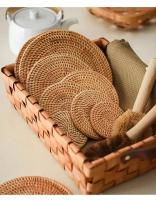 Cama de ratán hecha a mano de estilo japonés, juego de mesa de té de 6 piezas para decoración de escritorio I - details 3