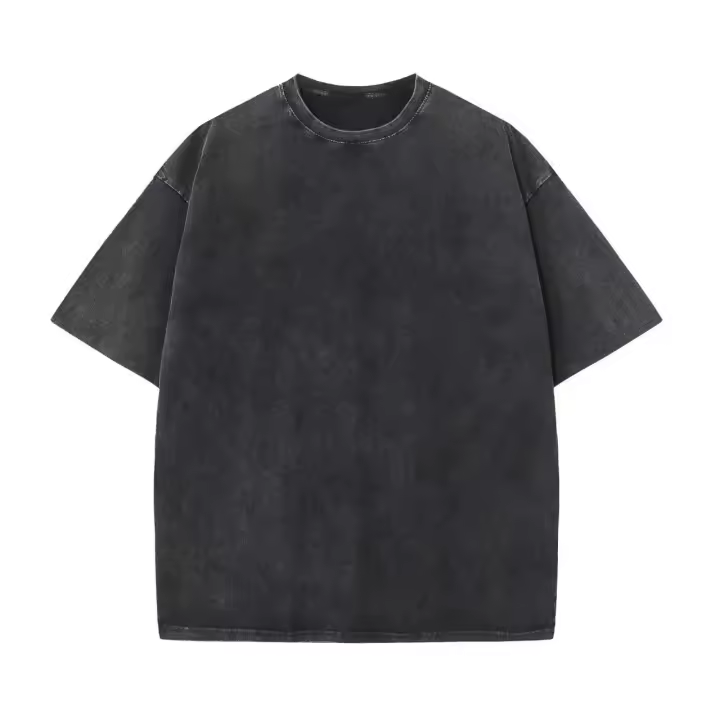 Camiseta retro de algodón para hombre y mujer, camisa de manga corta, hombro colgante, color sólido, corte holgado - 1