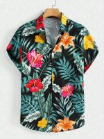 Camisa hawaiana, estampado vaquero para hombre y mujer, camisa de manga corta con solapas y botones en la playa, top casual de moda - details 4