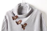 Suéter de punto tipo cárdigan de un solo pecho con cuello alto para hombre, para otoño e invierno - details 15