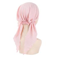 Nuevo sombrero preatado brillante para mujer, Hijab musulmán, turbante, pañuelo para la cabeza de cola larga, gorros, gorro para quimio para la caída del cabello, pañuelos para envolver la cabeza - details 5
