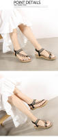 Sandalias planas étnicas de gran tamaño para mujer estilo diamantes de imitación de verano - details 3
