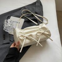 Bolso de mano con lazo plisado para niña, bolso de hombro con pajarita de Balletcore de estilo coreano, bolso de compras Y2K de cuero PU - details 17