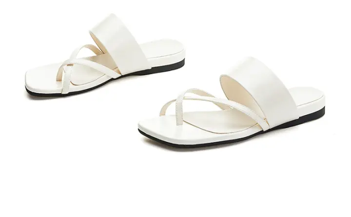 Sandalias de Verano 2025 Zapatillas de Dedo para Mujer de Alta Gama Moda Francesa Semi-Drag - 1
