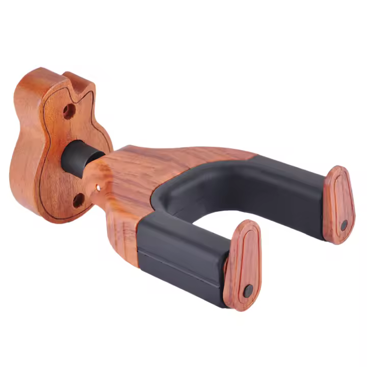 Soporte de Guitarra de Madera con Bloqueo Automático Accesorio de Banderas de Instrumento de Cuerdas - 1