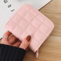 Cartera Corta para Mujer de Cuero PU Estilo Plaid con Hilo Cartera Pequeña con Cierre de Cremallera Bolsa para Tarjetas y Monedero Elegante - details 7