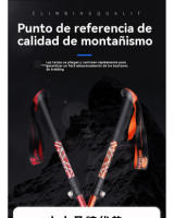Trekking al aire libre viaje cinco secciones plegable telescópica senderismo bastones de aleación de aluminio ultra-corto bastón - details 0