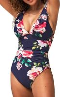 Bañador para Mujer Volante Cuello en V Fruncido Traje de Baño de Una Pieza - details 15