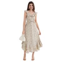 Elegante Vestido Maxi de Chiffon para Mujer GK Cuello en V sin Mangas, Estampado Transpirable, Clásico - details 10