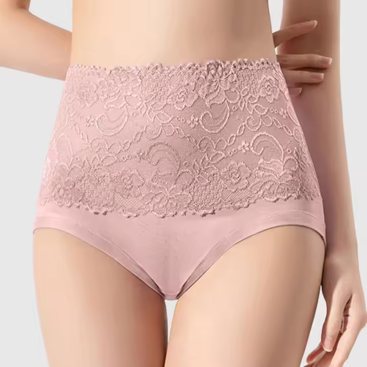 Ropa interior menstrual suave y a prueba de fugas moldeada de alta elasticidad de cintura grande para mujer, ropa interior sexy con control abdominal - 1