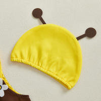 Pudcoco - Pelele de abeja para bebé niña, sin mangas, estampado floral 3D, mono con sombrero, juego de 2 piezas - details 6