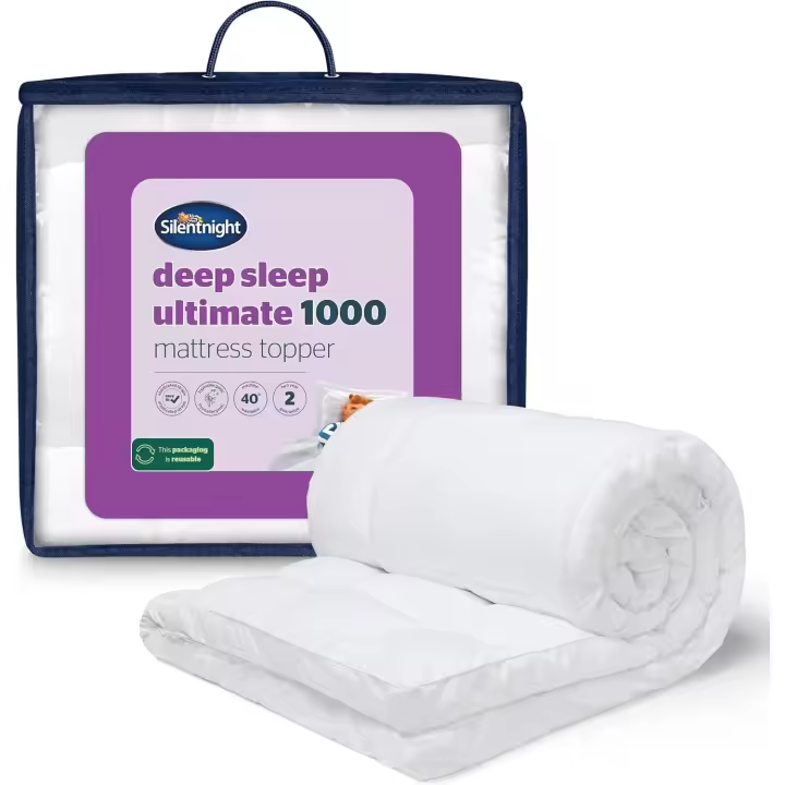 Silentnight Cubrecolchón Ultimate Deep Sleep King, extra grueso, de lujo, protector de colchón que proporciona la máxima comodidad, correas de fácil ajuste, tamaño king, 203 x 153 cm - 1