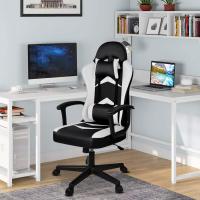 Reclinable con Cojín Lumbar y Cervical |   Respaldo Alto Acolchado |   Altura ajustable |   Ruedas Giratorias 360 °   y Reposabrazos |   Ideal Ordenador, Oficina, Videojuego o Escritorio - details 1