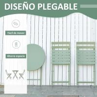 Juego de Muebles de Jardín Plegable Mesa Redonda, 2 Sillas y Resaldo de Acero - details 2