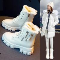 Botas de media pantorrilla para mujer con cordones y cremallera, botines deportivos de tacón grueso, estilo Chelsea, moda, otoño/invierno, nuevo estilo - details 2
