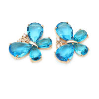 Colgantes de Mariposa de Vidrio de Zirconia de Brasso Dorado 18K Collar Aretes de Alta Calidad Accesorios de Joyería DIY - details 9