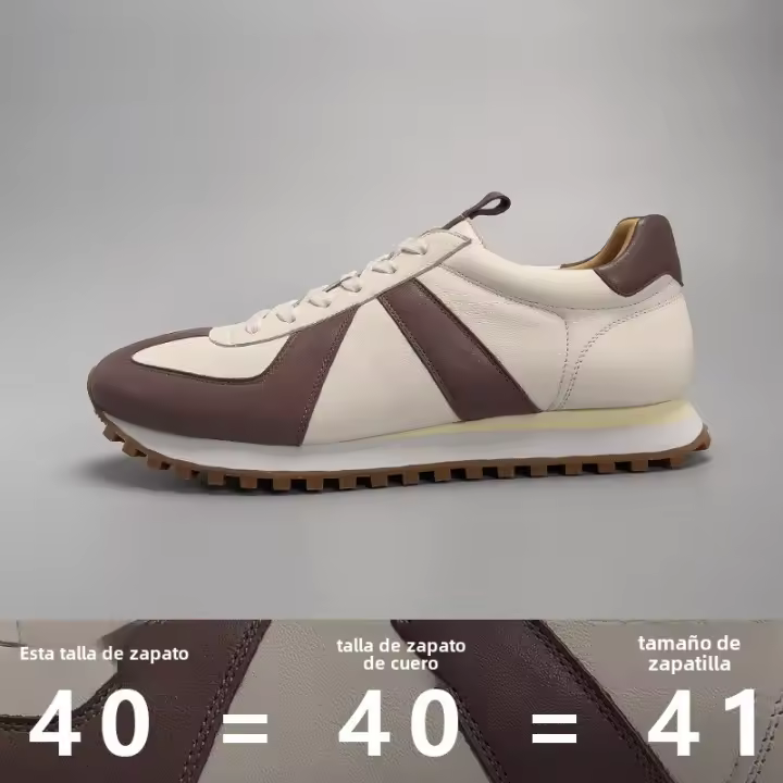 Zapatos de hombre de moda versátiles de piel de vaca auténtica de cuero genuino a juego de colores de alta gama - 1