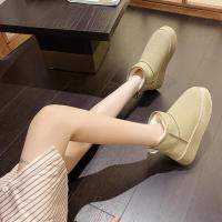 Zapatos informales cálidos de nieve de felpa corta para mujer, botas de gamuza con parte inferior plana, invierno, 2023 - details 6