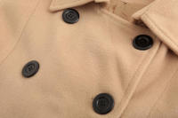Abrigo de lana con hebilla de cinturón para mujer, abrigo ajustado con borde de volantes, talla europea, otoño e invierno, nuevo - details 18