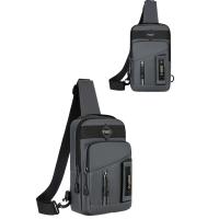 Bolso de pecho sencillo con múltiples bolsillos para hombre, bolso de hombro de tela, bolso deportivo para mensajes, bolso cruzado multifunción con cremallera para correr - details 10