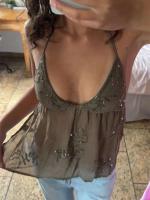 Top de Halter con Cuentas y Lentejuelas Sexy Escote en V, Espalda Abierta, Cordón, Vestido de Moda para Mujeres - details 8