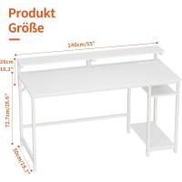 Escritorio de Ordenador con Soporte para Monitor Almacenamiento Reversible y Ganchos Para Juegos - details 19