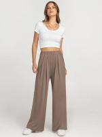 Pantalones de moda para mujer con cintura alta y piernas anchas sólidas para - details 21