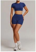 Conjunto de Gimnasio Yoga UDS para Mujeres Ropa de Entrenamiento de Manga Corta, Camisón Largo, Monos de Camping PIESS, Shorts de Correr - details 7