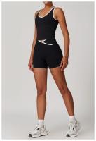 Conjunto deportivo cruzado de cintura alta para mujer, traje corto sin espalda, ajustado, desnudo, para Yoga, correr, Fitness - details 16