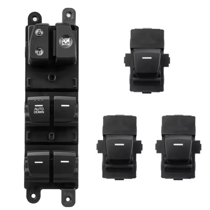 Conjunto de interruptor de Control de elevador de ventana de coche con retroiluminación compatible con Hyundai Creta IX25 2014-2019 93570-C90004X 93580-C9000 - 1