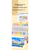Marcador acrílico líquido rectoDoble punta blandaMarcador de doble colorPincel de estudianteColores por capas - details 0