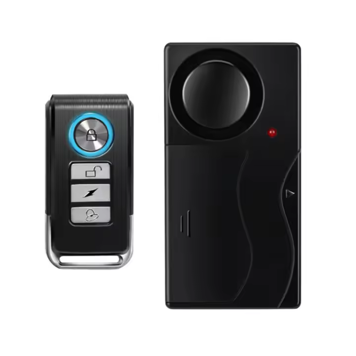Alarma Anti-Robbos Inalámbrica Awapow con Control Remoto para Puertas y Ventanas Alarma de Vibración 110dB para Casa y Bicicleta Seguridad de Burglars Fabricada - 1