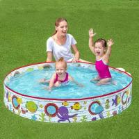 Piscina para niños circular plegable transparente instantánea de 122 cm x 25 cm, juegos acuáticos de verano en el patio trasero - details 2