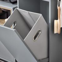 Mueble de baño tipo columna con 1 compartimento armario alto para baño, estanterías de baño con 1 cesto para ropa sucia - details 4