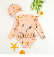 Kangobaby # Mi vida suave #   Conjunto de 2 piezas de traje de baño para niñas con estampado fresco, traje de baño de verano para bebés, surf en la playa - details 8