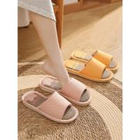 Zapatillas de lino transpirables para hombre y mujer, chanclas antideslizantes para interiores y el hogar, zapatos planos cómodos para la playa - details 8