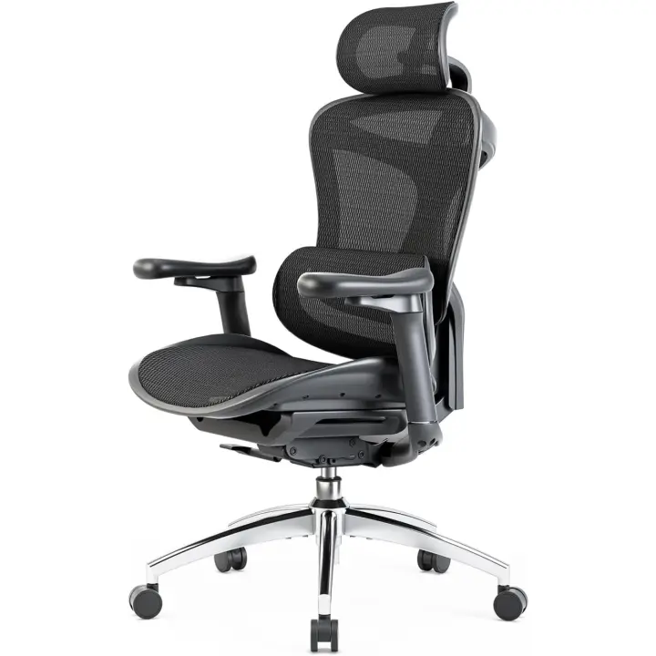Silla de Oficina ergonómica con reposabrazos Ultra Suaves en 3D, Soporte Lumbar dinámico para Silla de Oficina en casa, Respaldo Ajustable para Silla de Escritorio (Negro) - 1