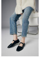 Suela blanda de cuero suave con hebilla de una palabra y zapatos planos de boca poco profunda, zapatos de cuero pequeños para dama. - details 38