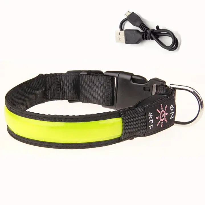 Collar LED brillante para perro, Collar luminoso con carga USB intermitente ajustable, arnés de luz nocturna para perros grandes, medianos y pequeños, artículos para mascotas - 1