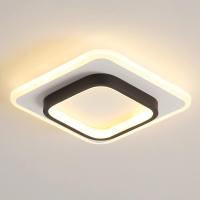 LED Plafón de Techo Cuadrada 40W GOECO, Blanco y Negro, Luz Cálida 3000K - Ideal para Espacios Modernos, 40x40x5 CM - details 1