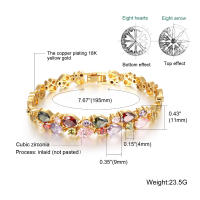Pulsera de circonita brillante para mujer, brazalete de cristal, joyería de fiesta nupcial, nueva moda - details 0