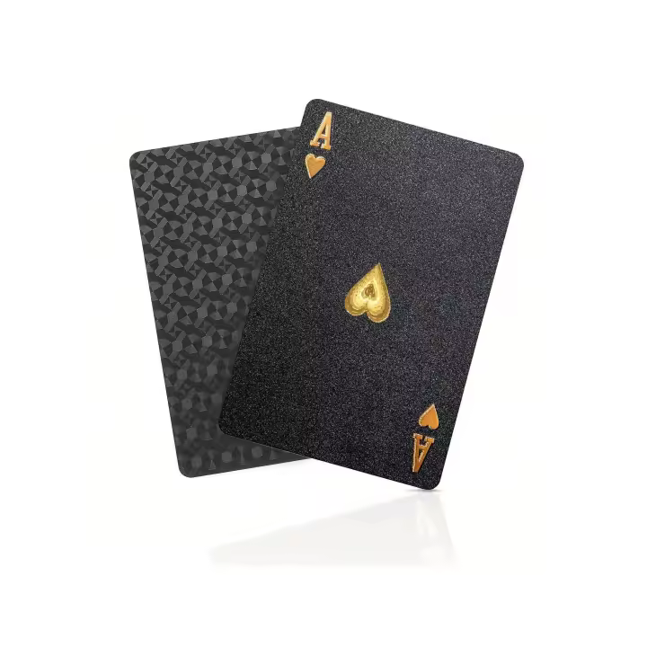 Juego de cartas de Diamante Negro impermeable con juego de dados de poliedro, perfecto para trucos de magia y juegos de mesa - 1