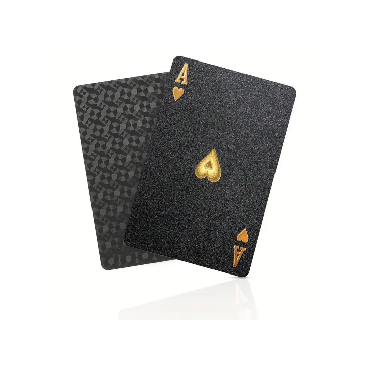Juego de cartas de Diamante Negro impermeable con juego de dados de poliedro, perfecto para trucos de magia y juegos de mesa - 1