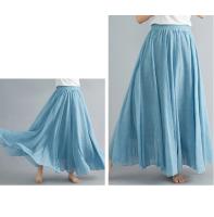 Elegante Falda de Lino de Algodón para Mujer Estilo Boho Largo para Playa Vestido Casual Chic - details 13