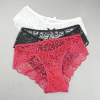 Conjunto de bragas de encaje transparente para mujer, ropa interior Sexy de malla Floral, bragas eróticas transparentes de talla grande, 3 S-XL. - details 1