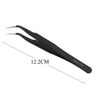 Pinzas rectas y curvadas de acero inoxidable, herramienta de extensión de pestañas, herramientas de maquillaje para pestañas postizas, 1 unidad - details 1