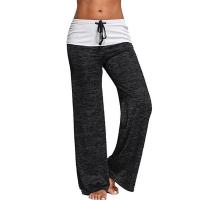 Mallas holgadas para mujer, pantalones de pierna ancha con cordones, pantalones de talla grande para Fitness, pantalones con corte de bota de retales de cintura alta para mujer 2025 - details 4