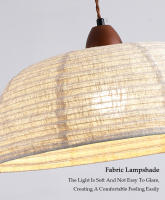 LEFANGXING Lámpara de Dinería de Tela Retro Estilo Wabi-sabi para Dormitorio, Tienda de Ropa, Sala de Estar Luz de Alumbramiento de Lino y Algodón Zen Crema - details 12