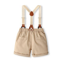 Conjunto de tirantes de manga corta para niños, ropa de tres piezas, estilo británico, Verano - details 5